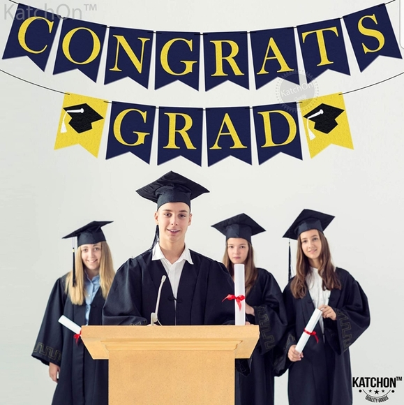 Congrats Grad Banner for Graduation Decorations - Picture 1 of 6